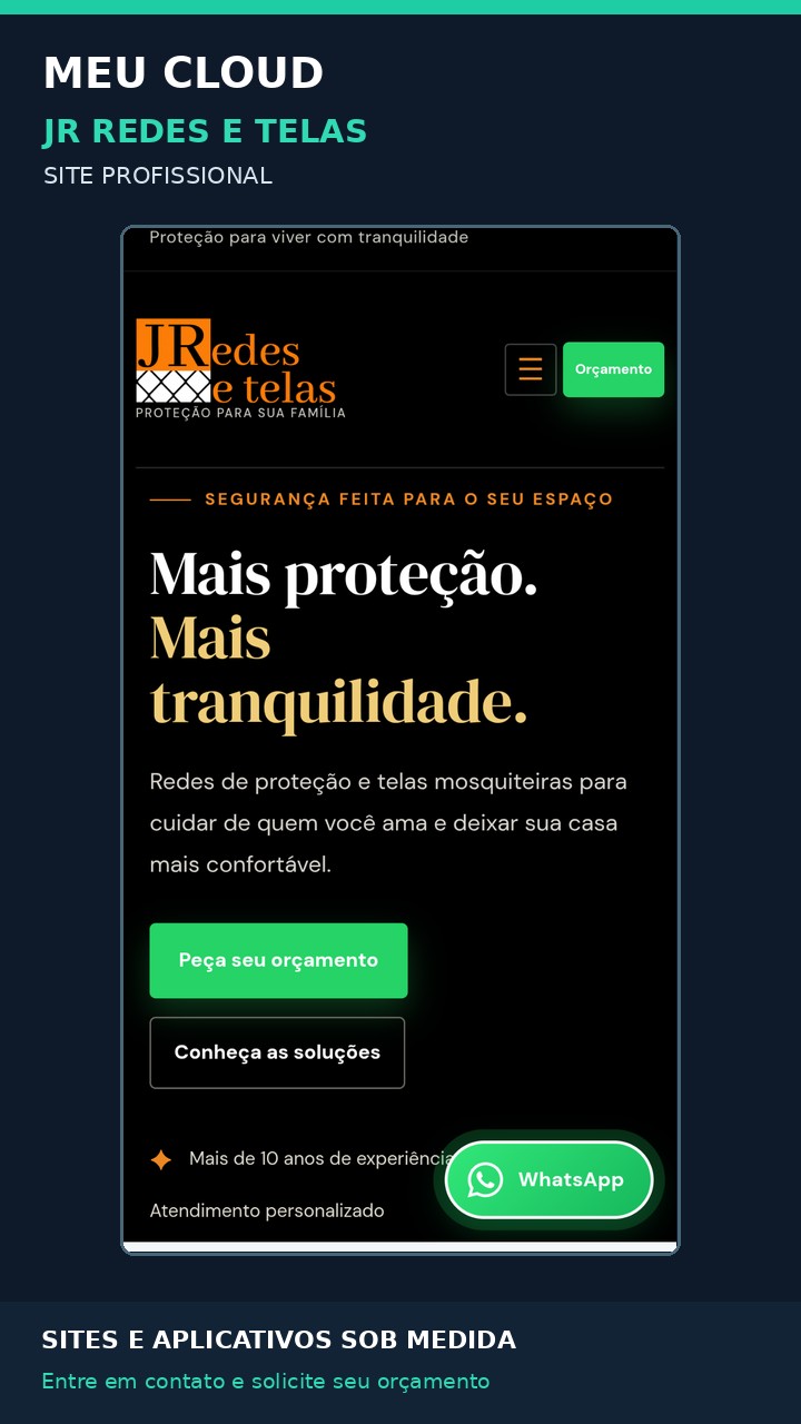 Captura do site JR Redes e Telas